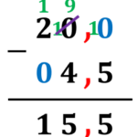 Subtração número com vírgula