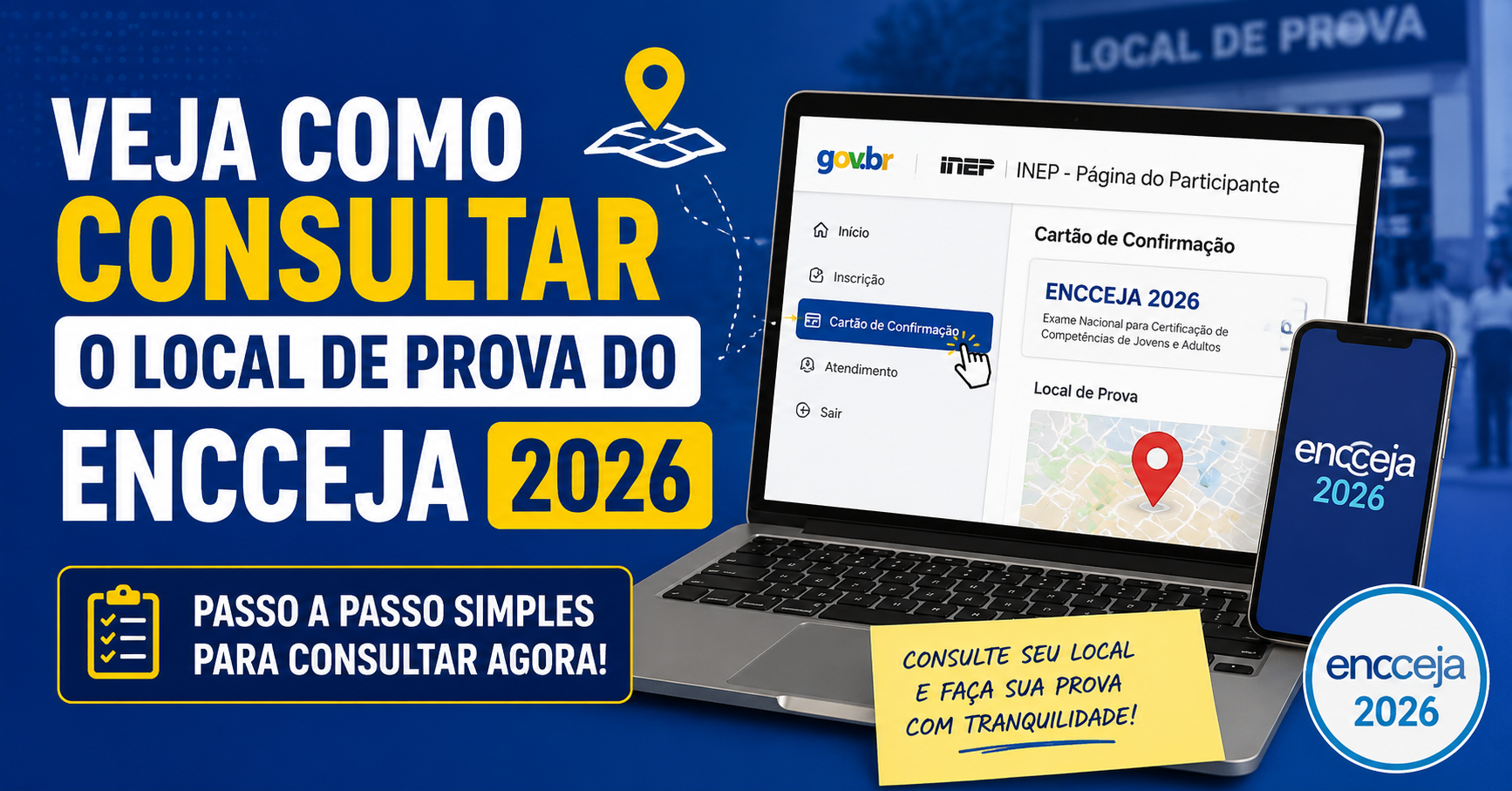 Veja Como Consultar o Local de Prova do ENCCEJA 2026