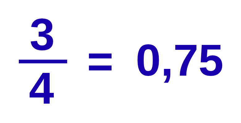 como converter fração em número decimal